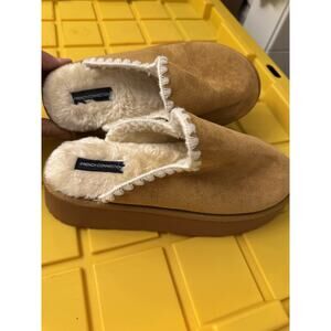 French Connection Chunky Women's Slippers Slip On Platform Brown Size 9/10